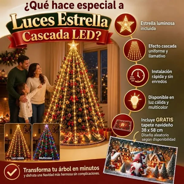 Luz Cascada Estrella ¡Enciende la Navidad!